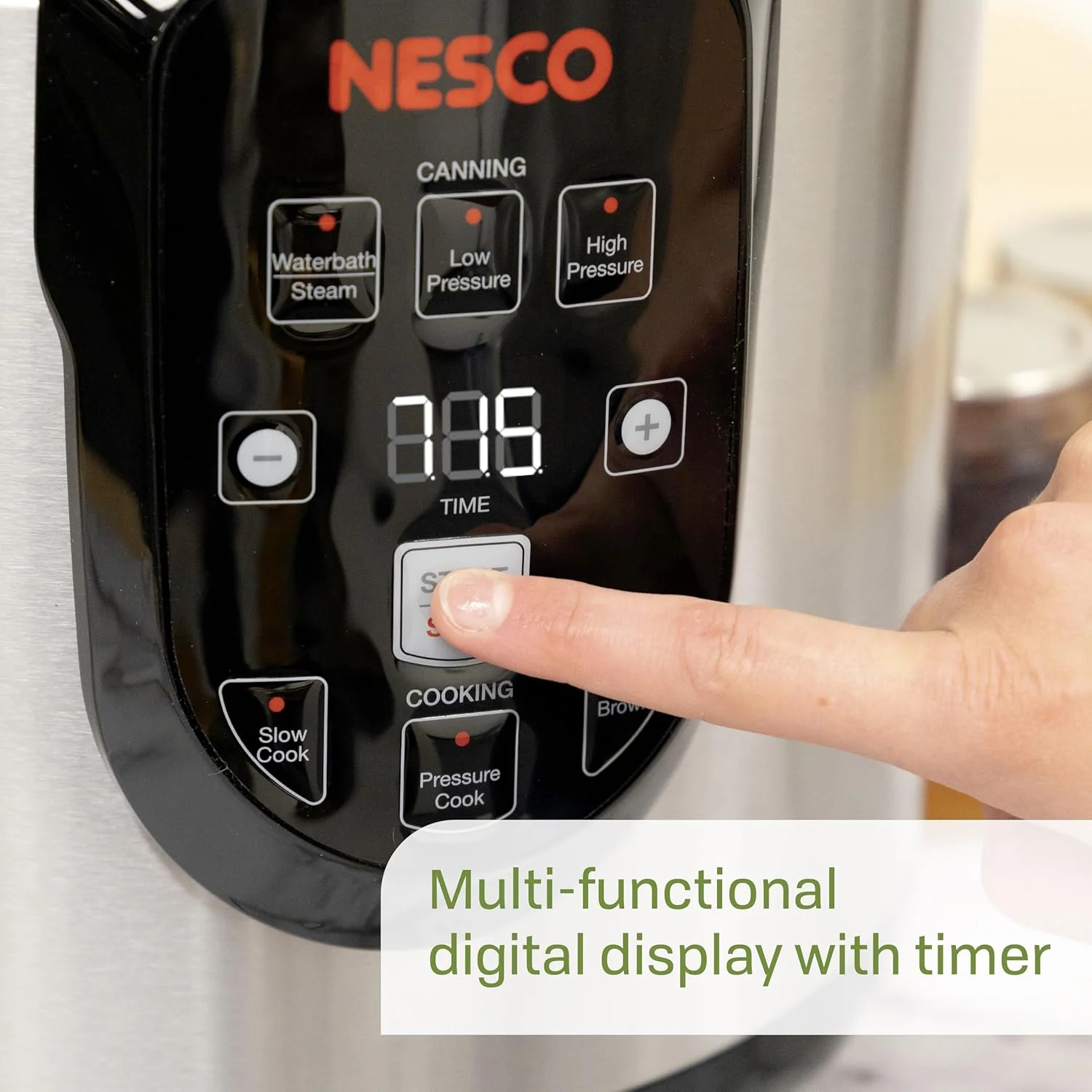 Nesco NPC-9 Smart Electric Pressure Cooker and Canner, Stainless Steel, 9.5 Qt