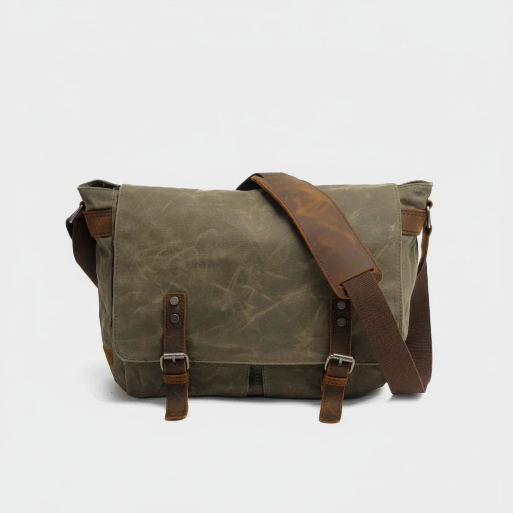 Army Green Canvas Messenger Bag Shoulder Bag