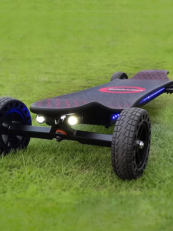Electric Skateboard 4000 Watts | 12S3P | 35 mph | 22 Mile Range | 6��� Wheels | Cool Lights | �C Black