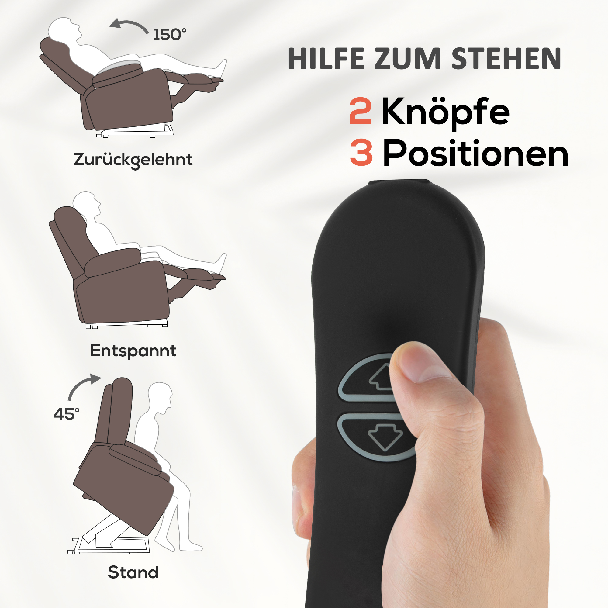 Opstaanstoel met Massagefunctie en Lendeverwarming, Recliner-Stoel met Afstandsbedieningen en Zijzakken, Donkerbruin