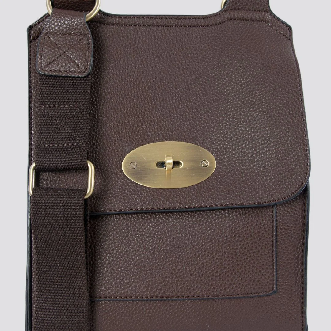 Lily Crossbody Messenger Bag | Dark Brown