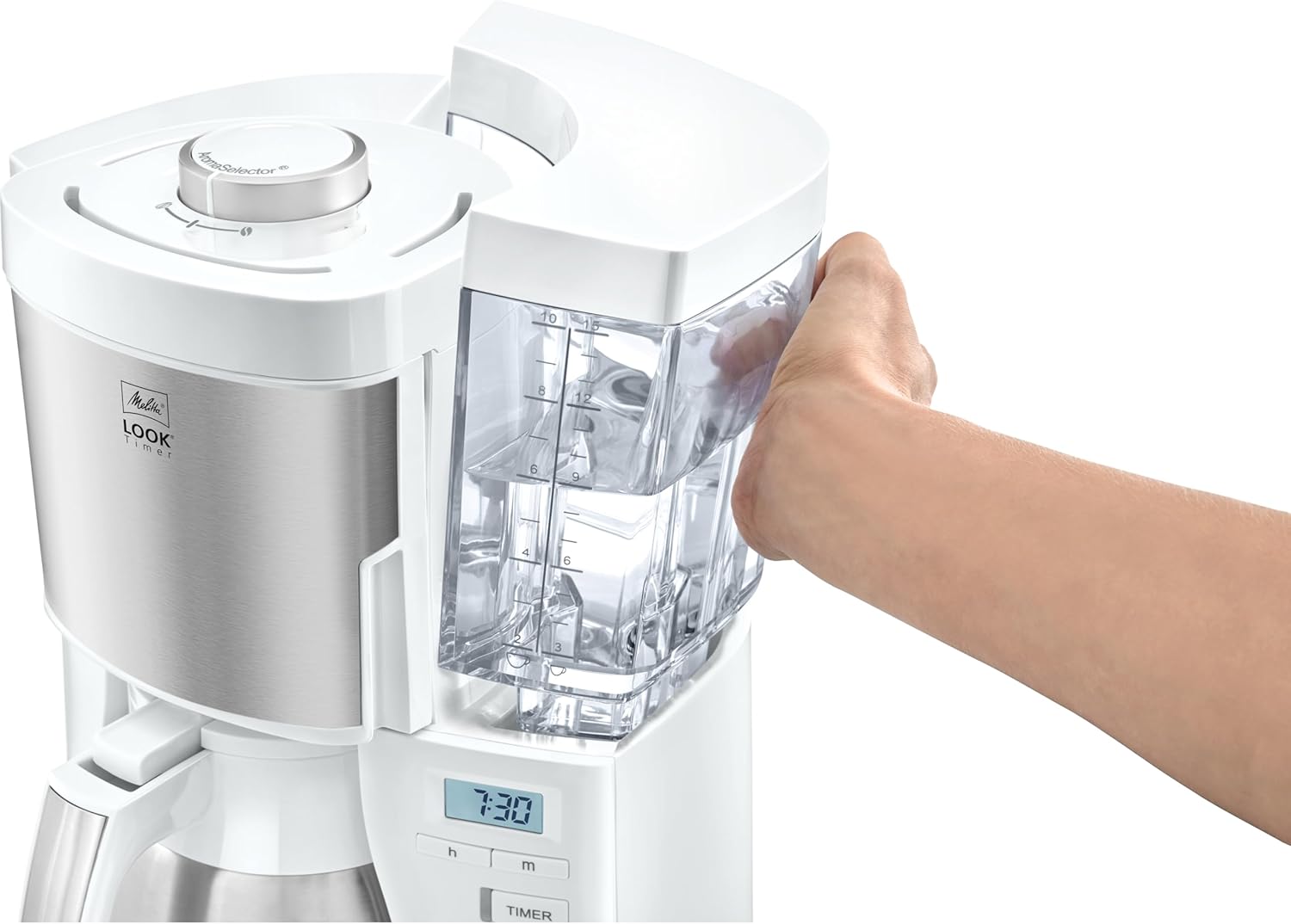 Melitta Look Timer - Filterkaffeemaschine - Thermokanne - Timer Funktion - Tropfstopp - 10 Tassen - Schwarz (1025-18)
