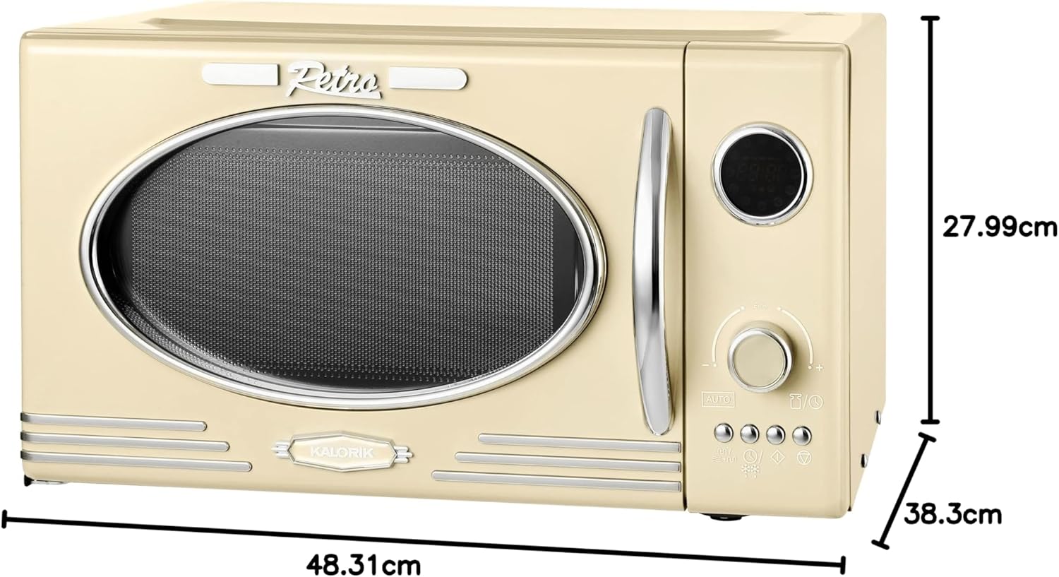 Kalorik TKG MW 2500 DG R, Mikrowelle, 25 Liter Innenraumvolumen, 60 Min. Timer, Grillfunktion, Glastür, 900 W, Rot