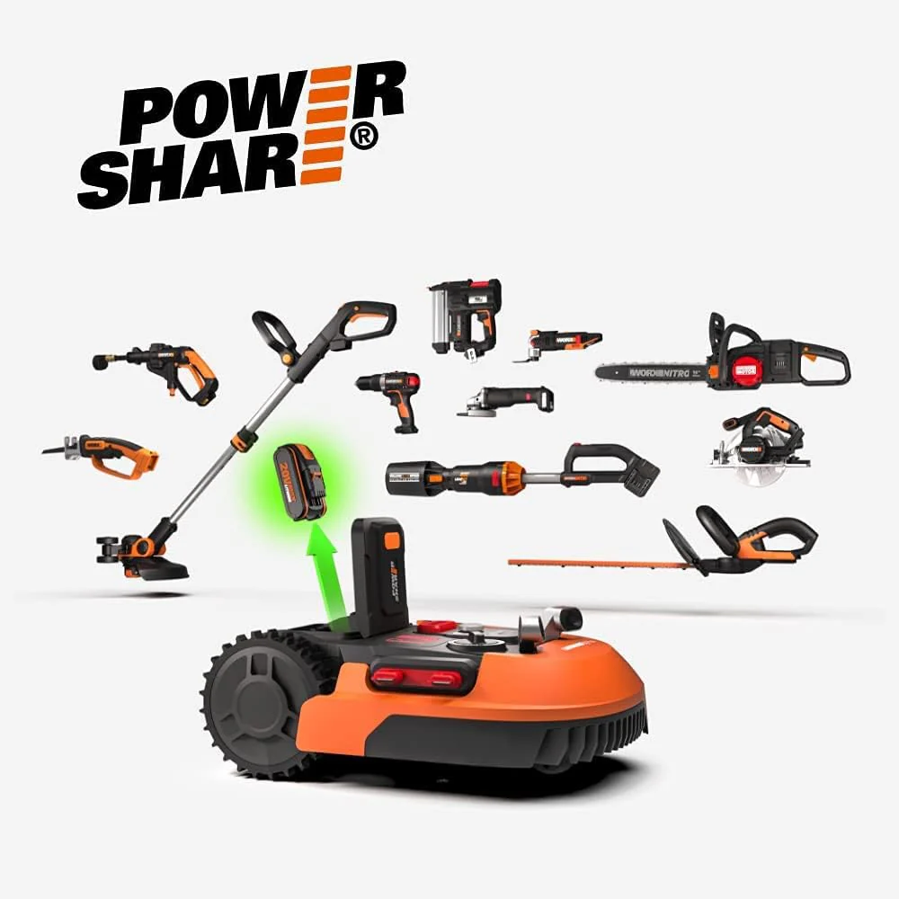 WORX Landroid M WR141E robotmaaier/accugrasmaaier voor kleine tuinen tot 500 m2/zelfrijdende grasmaaier voor een nette gazonsnit, veelkleurig
