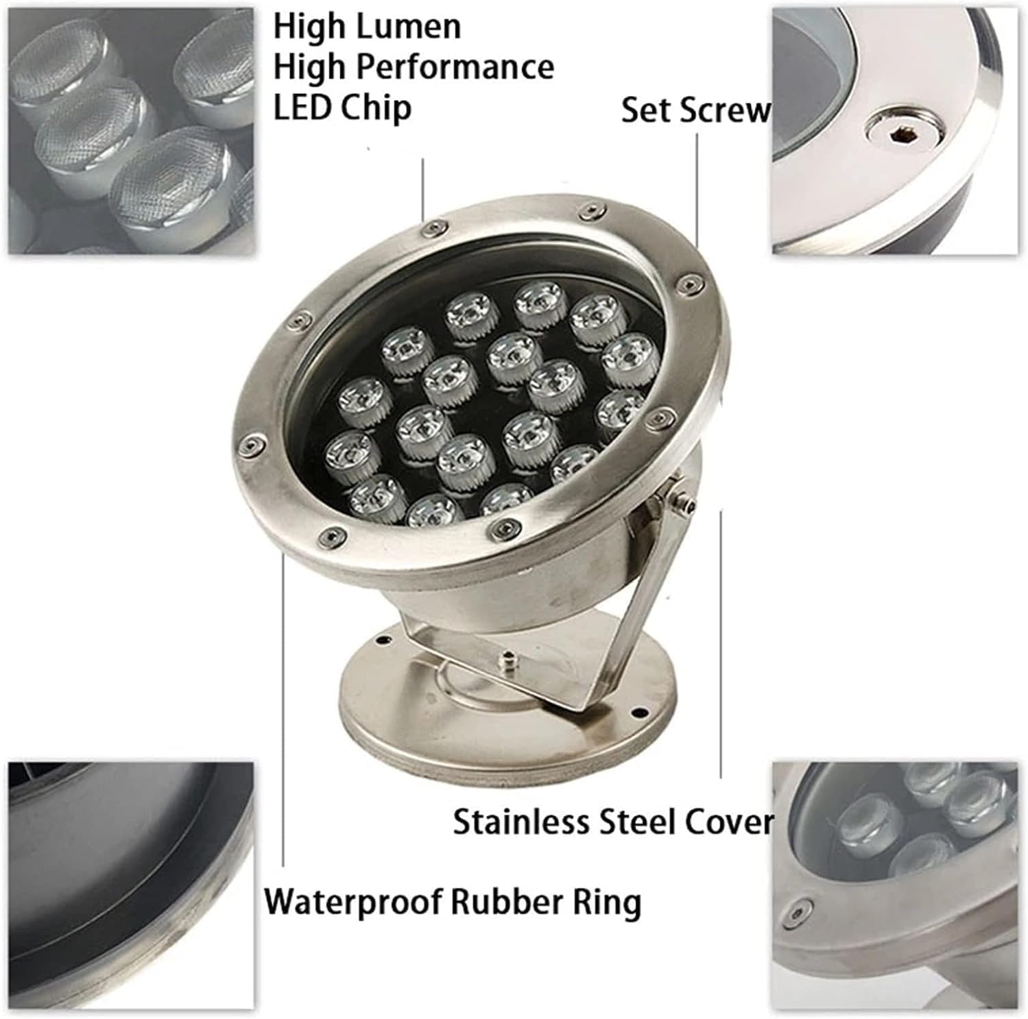 LED-Poollampe für den Außenbereich, Poolbeleuchtung, LED-Poolbeleuchtung, für Wege, Treppen und Gärten (36 W (12 V))
