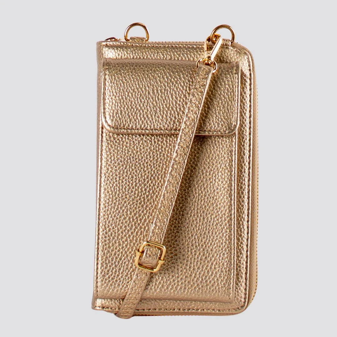 Rachel Phone Crossbody Bag | Gold