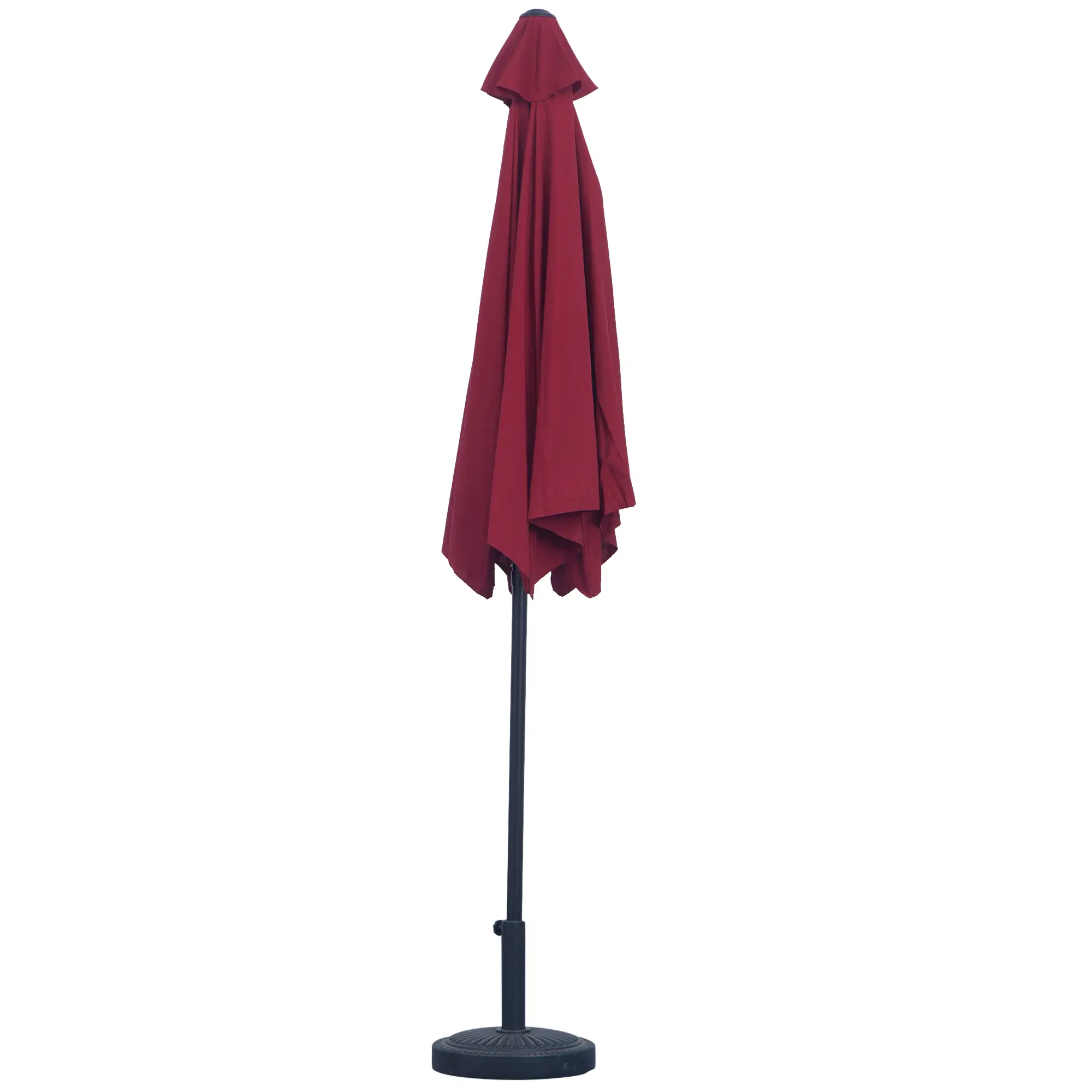 Outsunny Parasol Kantelfunctie Handslinger Aluminium Rood
