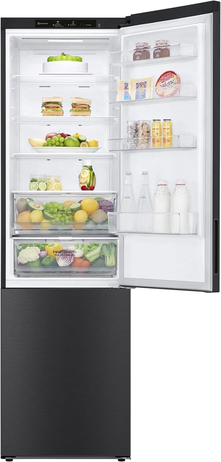 LG GBP62MCNAC Kühl-Gefrierkombi – 384 L, Energieeffizienz A, Total NoFrost, DoorCooling+, niedriger Geräuschpegel, modernes Design in Anthrazit Schwarz, 59,5 x 67,5 x 203 cm