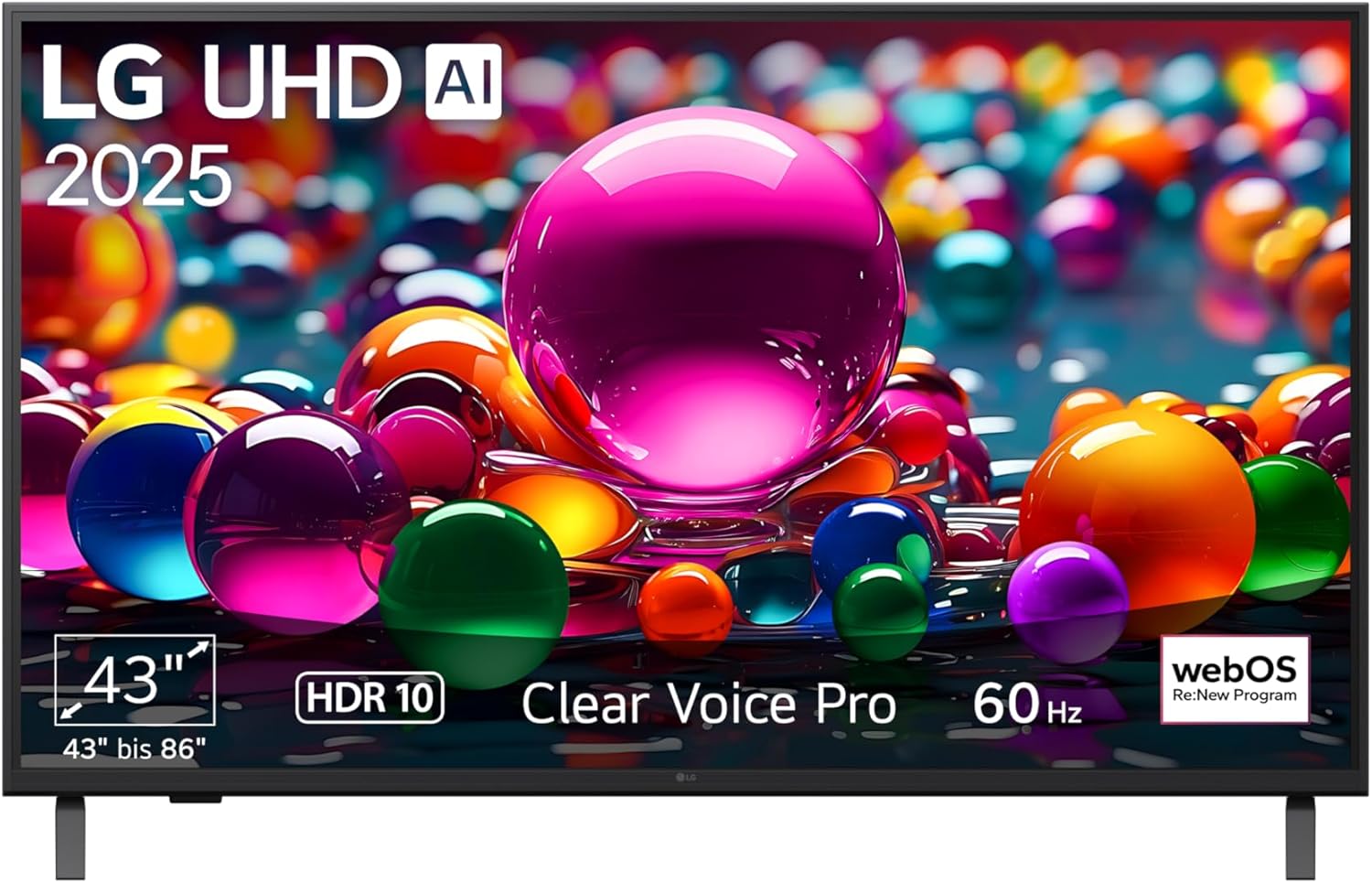 LG 43UA75006LA TV 43 Zoll (109 cm) 4K UHD AI TV (α7 Gen8 4K AI Prozessor, webOS 25, 60Hz) [Modelljahr 2025]