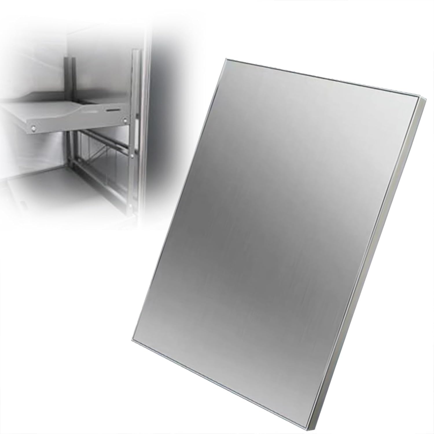 Generisch 100 cm x 20 cm Kühlschrank-Isolierplatte – Selbstklebende Edelstahl-Hitzeschutzplatte für die Wand in der Nähe von Herd und Mikrowelle – Effizienter Hitzeschutz und Energiesparer