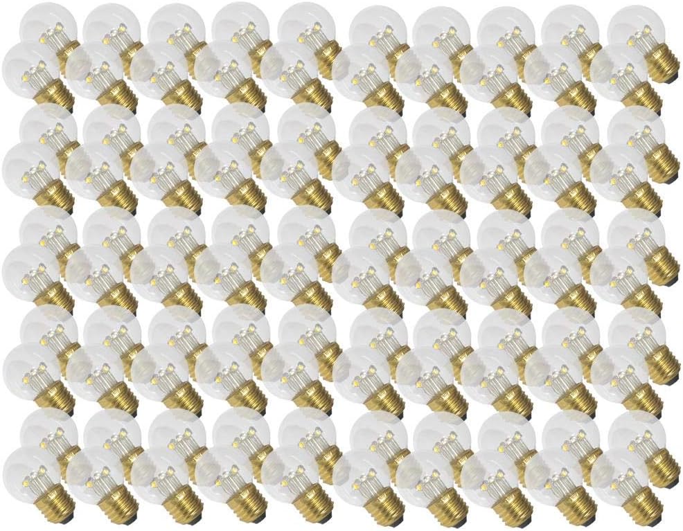 NCC-Licht 100 x LED Tropfen 5+4 1W E27 KLAR Plastik warmweiß für außen Kugel Birne