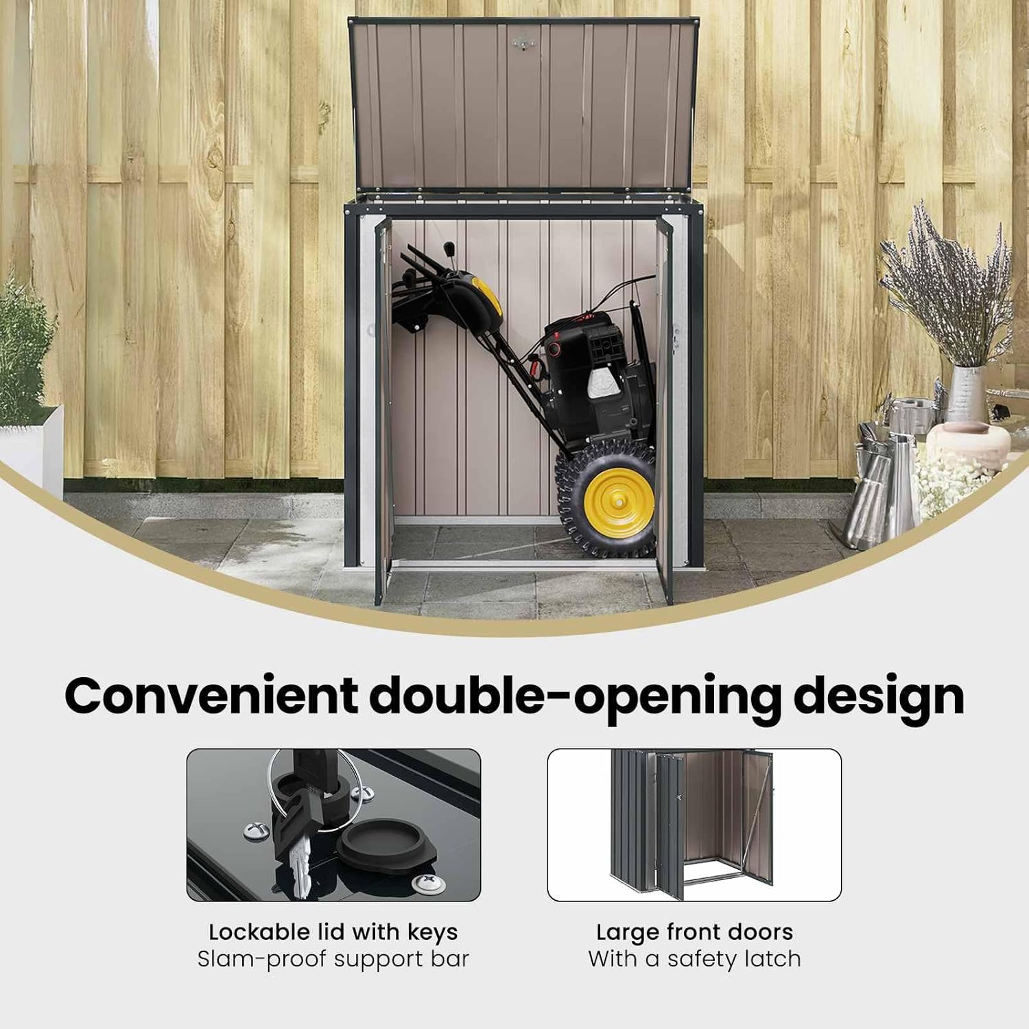 vidaXL Gartenlagerbox Schwarz 101,5 x 107 x 100 cm Stahl, Stylischer, rechteckiger Tisch für jeden Essbereich, pflegeleicht, Elegantes Design, vielseitig einsetzbar - EIN echtes Zuhause!