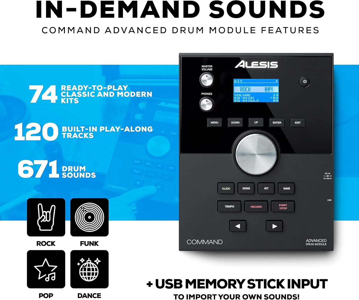Alesis Drums Command Mesh SE Kit-Electric Drum Set USB MIDI Connection 600 Drum Sound