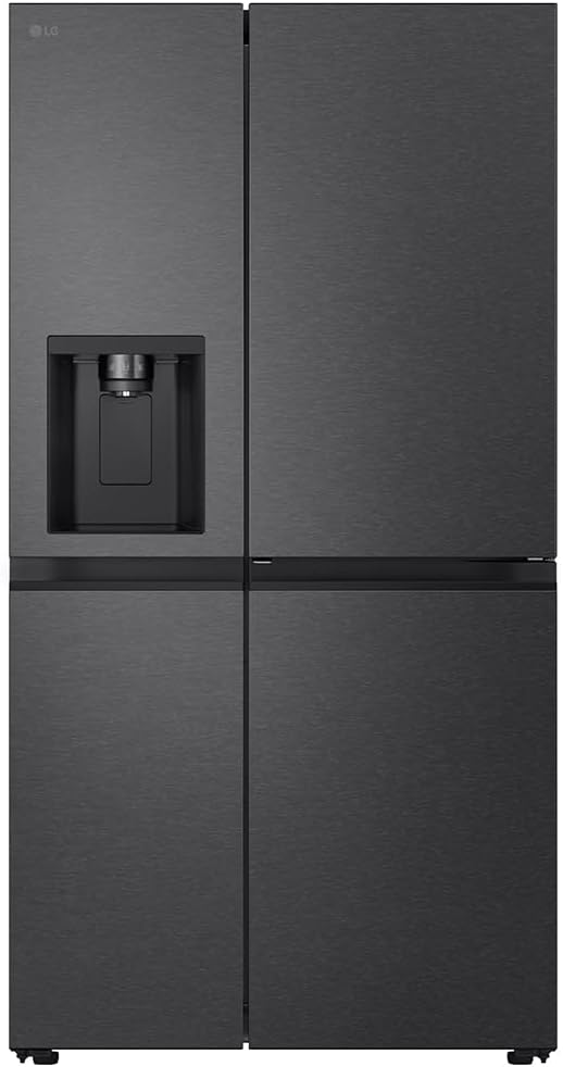 LG GSJC40EPPE Side-by-Side Kühlschrank mit Gefrierfach (641 L, Energieklasse E) mit Door-in-Door, Multi-Airflow, Eis- und Wasserspender, UVNano, Total No Frost, Schwarz