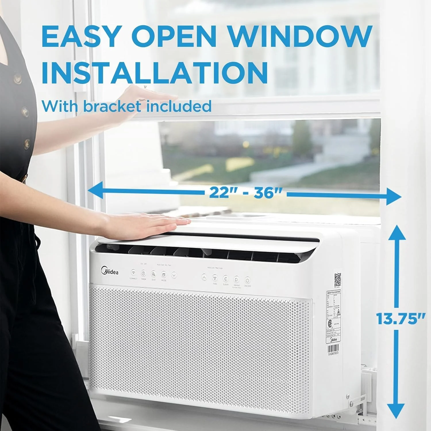 Midea 12.000 BTU U-Shaped Smart Inverter Window Air Conditioner - Cools up to 550 square feet. ultra-quiet. saves 35% energy