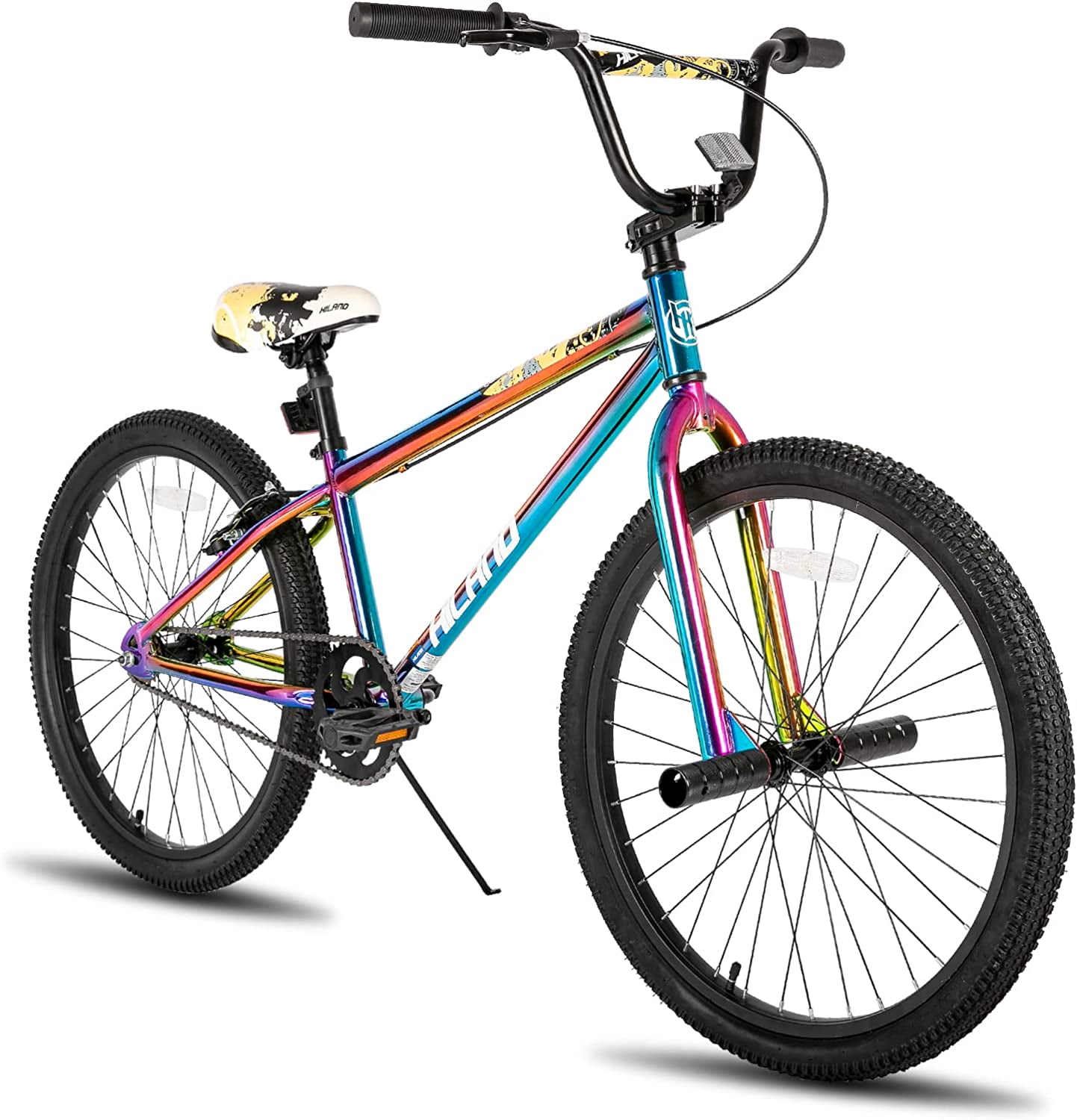 Hiland BMX Bike 24/26 Inch, Hi-Ten Steel Frame, Youth & Adult, 2 Pegs, Multiple Colors