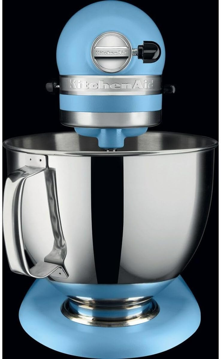 KitchenAid Küchenmaschine I Artisan I Kippbarem Food Processor I Teigknetmaschine mit 5 Zubehör | 2 Schüsseln aus Edelstahl | 4.8 L | Schwarz
