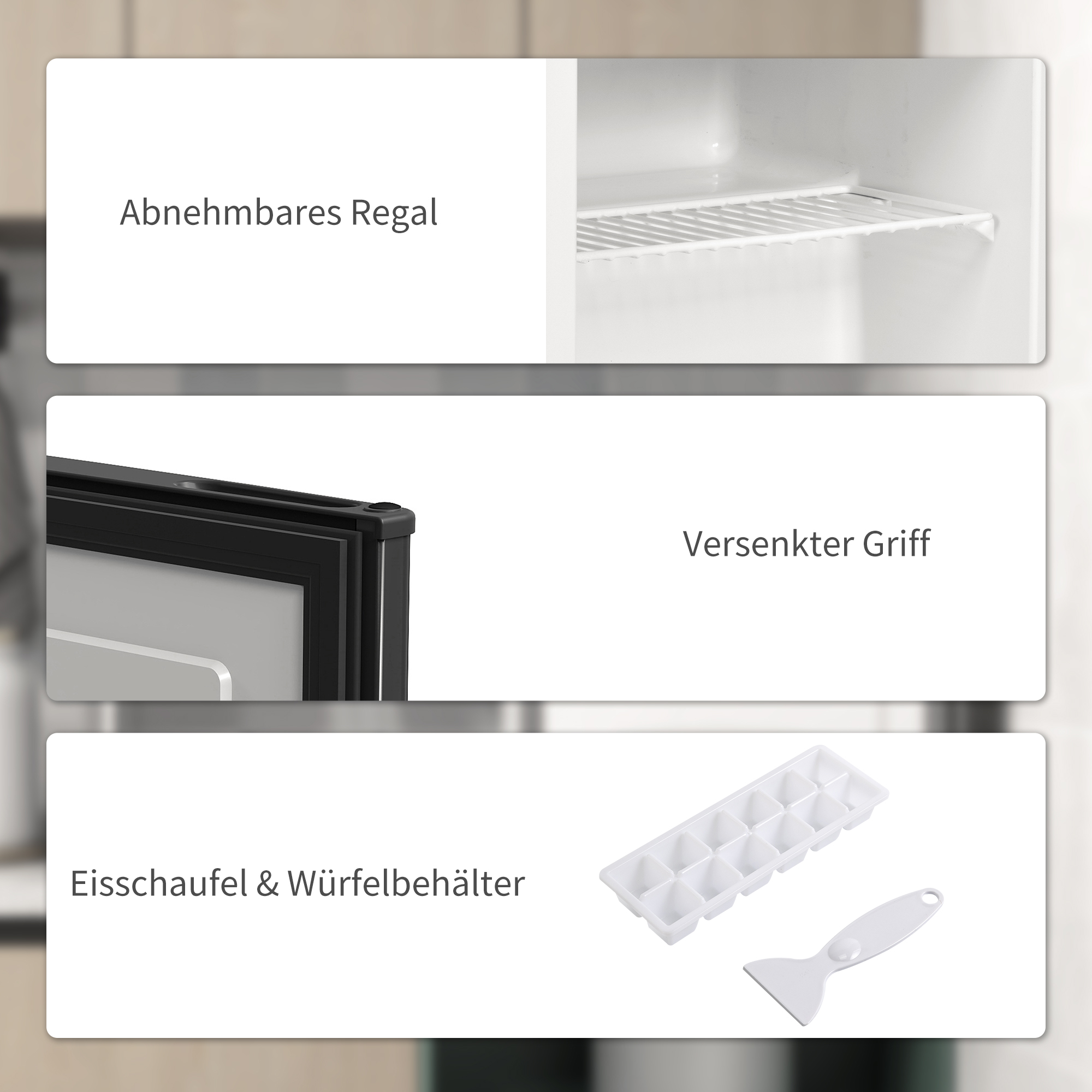 Mini-Vriezer 35 L Vriesbox Elektrisch Vrijstaand 45 W Mini Vriezer 47 x 44,2 x 48,8 cm Zwart
