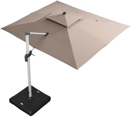 Purple Leaf Large Cantilever Umbrella 2.7x3.65m for Garden & Poolside