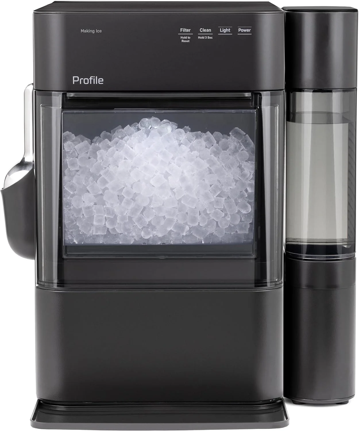 GE Profile Opal 2.0 Ultra Nugget Ice Maker with Side Tank and Scale Inhibiting Filter, Scoop Included, 38 lbs in 24 Hours, Pellet Ice Machine with WiFi & Smart Connected, Stainless Steel
