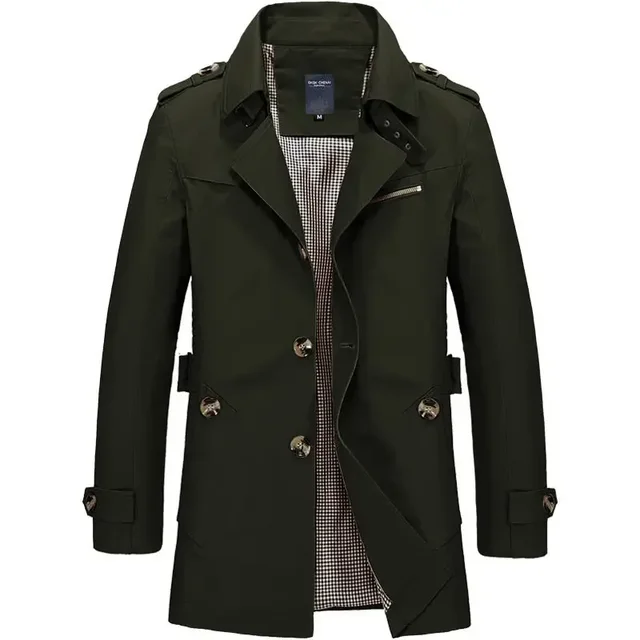 Herren Trenchcoat Klassisch | Leichter Sommermantel atmungsaktiv & wetterfest | Elegante ��bergangsjacke f��r Business & Freizeit