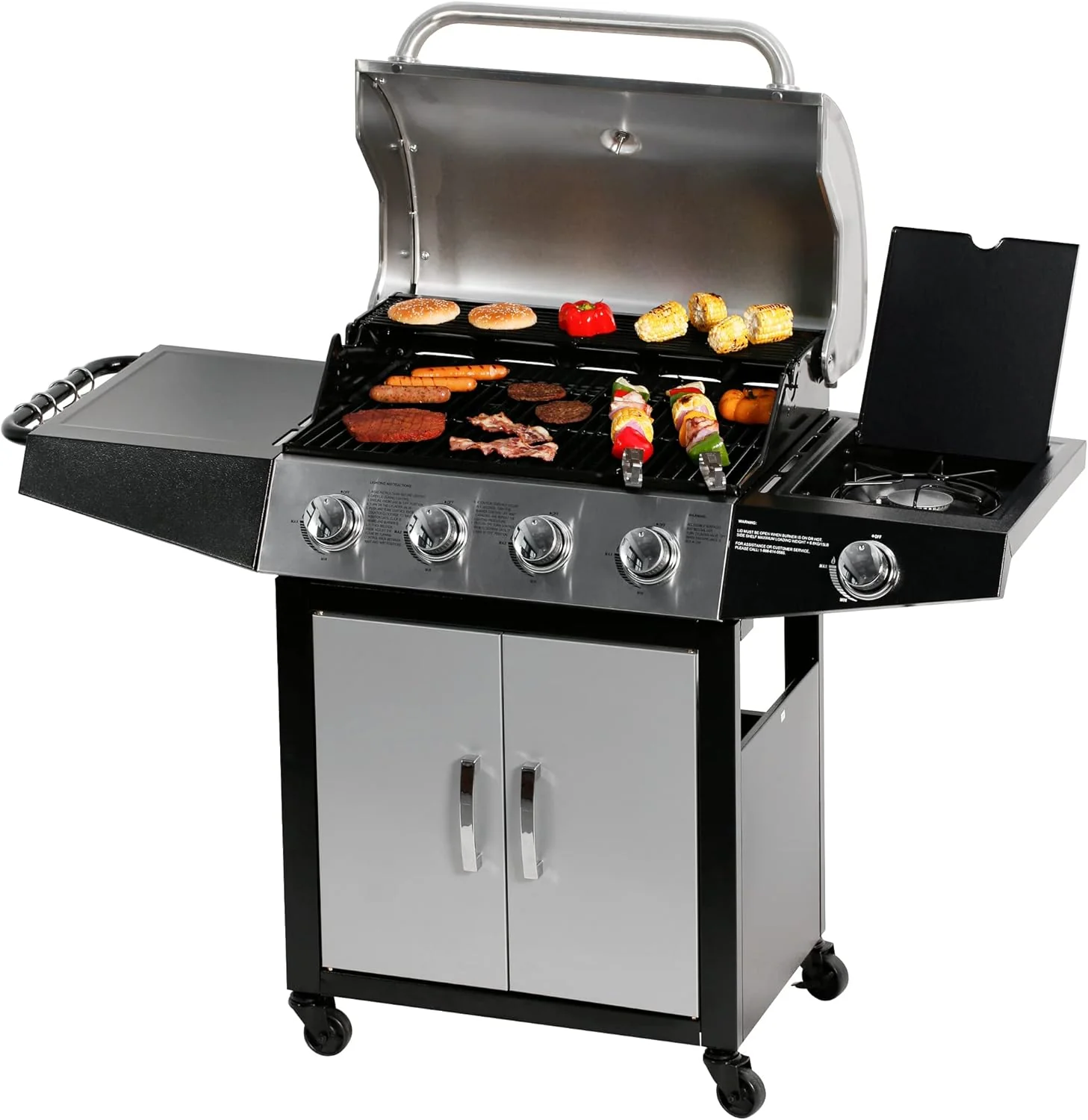 MASTER COOK 3 Burners Propane Grill, 472 Sq.In Cooking Area with Warming Rack