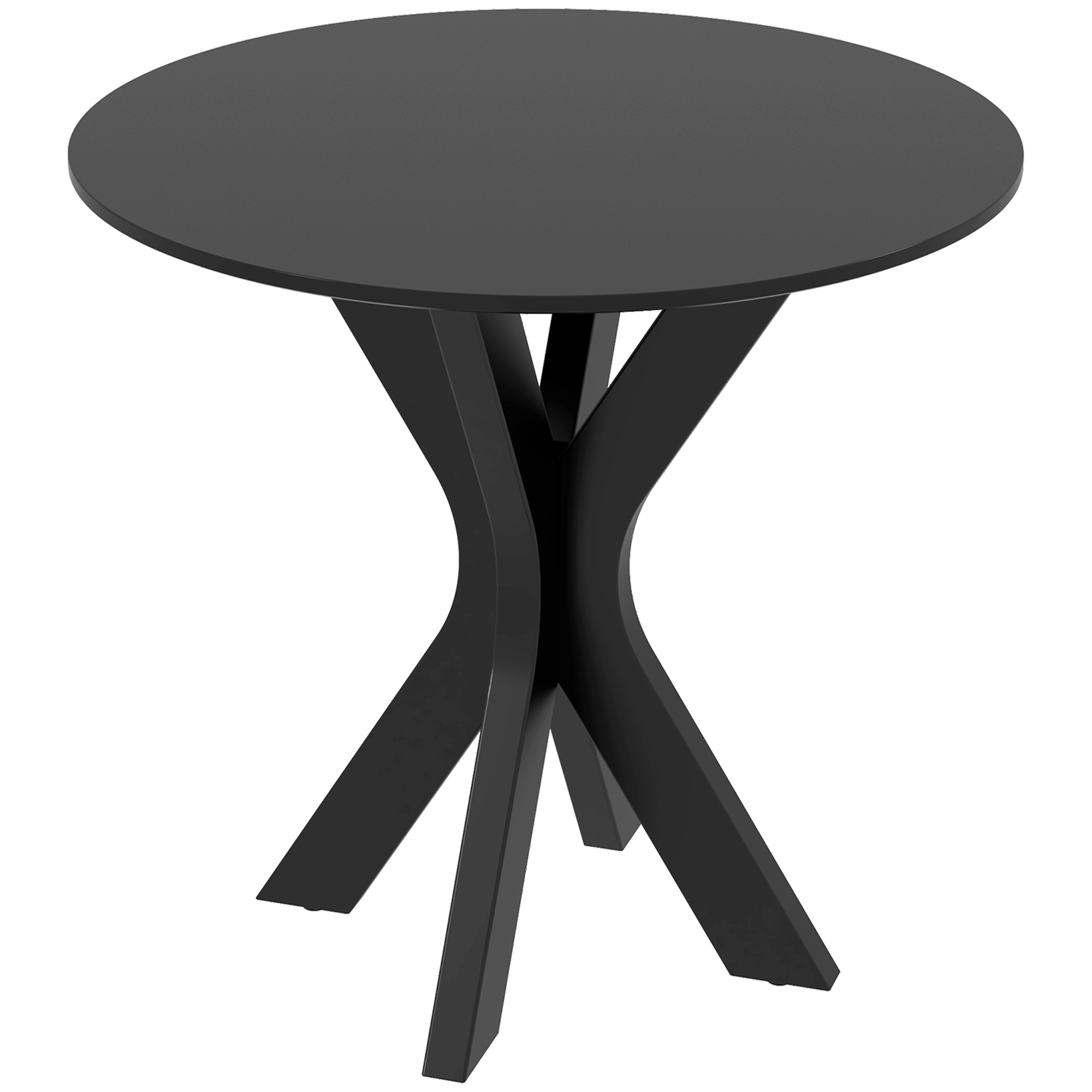 Ronde Eettafel Keukentafel, Modern Ontwerp, 78 cm x 78 cm x 75 cm, Zwart