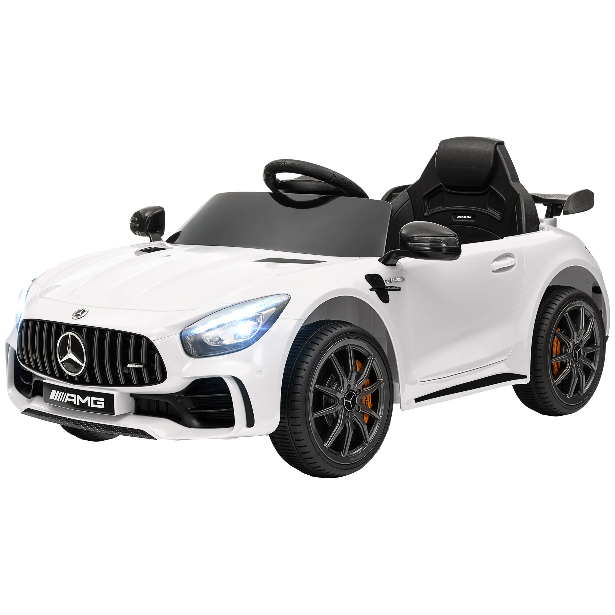 AIYAPLAY Elektrisch Kinderauto, Mercedes, 3-5 km/u, Afstandsbediening, Licht & Muziek, Wit