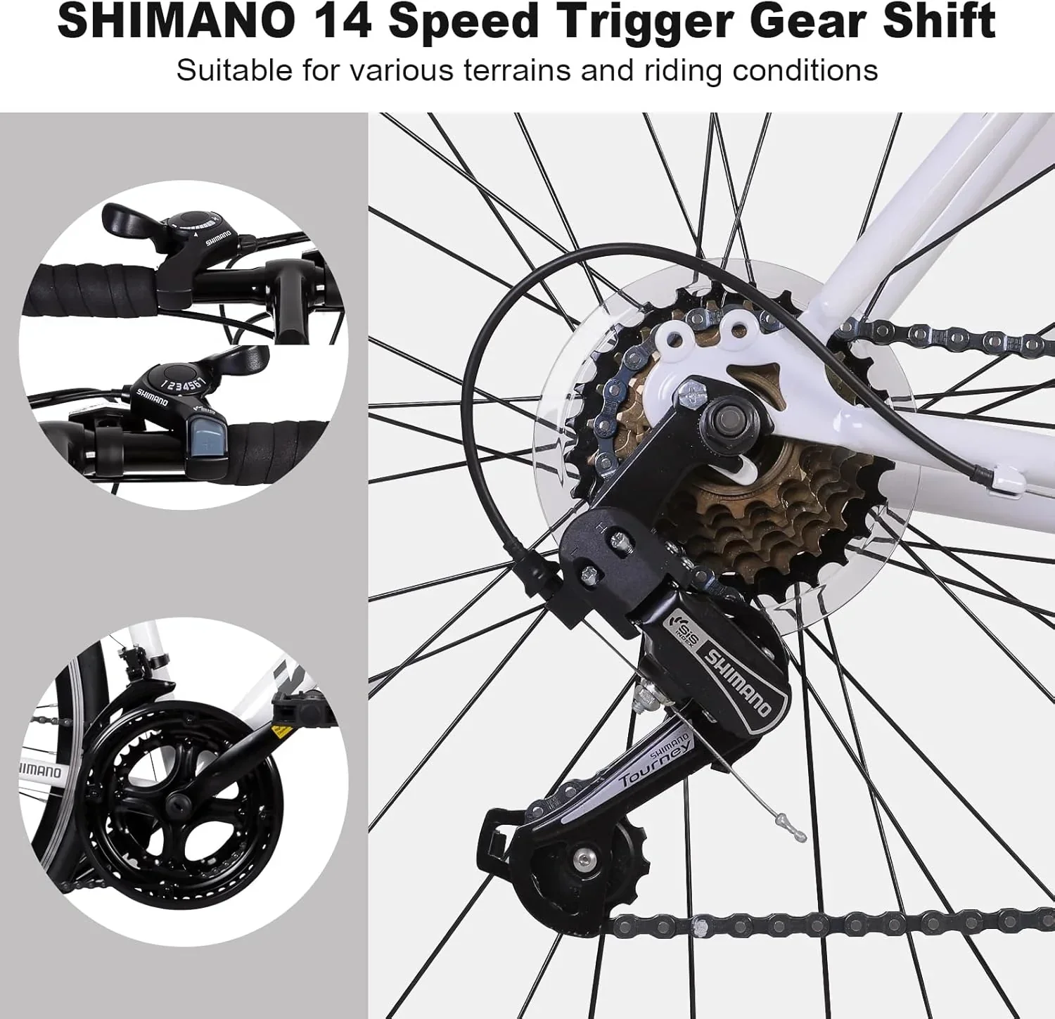 WEIZE Road Bike 700C Wheel City Commuter Bicycle Shimano 14 Speed Drop Bar Racing Adult Bike