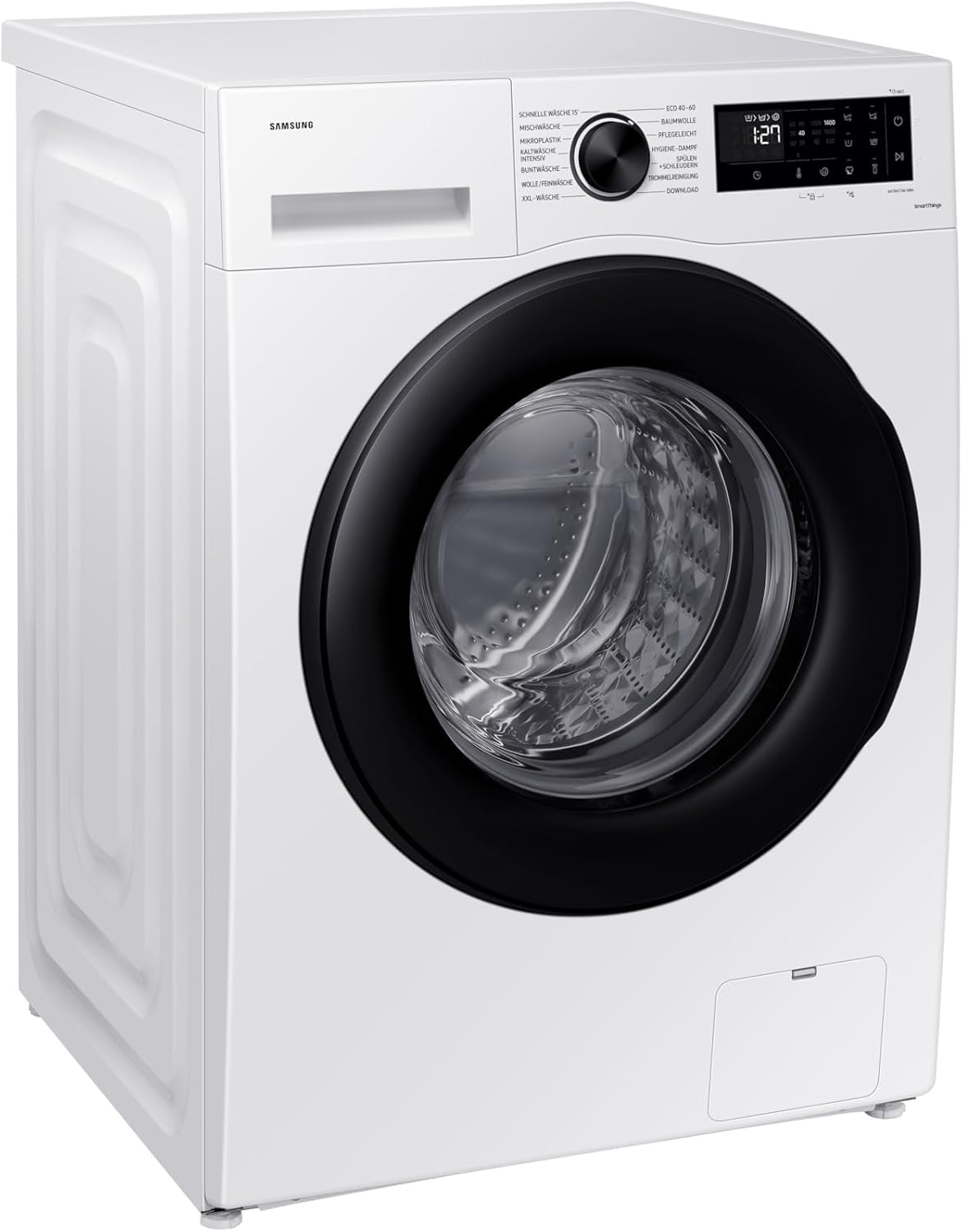 Samsung Waschmaschine, 9 kg, 1.400 U/min, EEK: A, Mikroplastik-Programm, Ecobubble, 14 Programme, WiFi SmartControl, Schwarz, WW90CGC04AABEG
