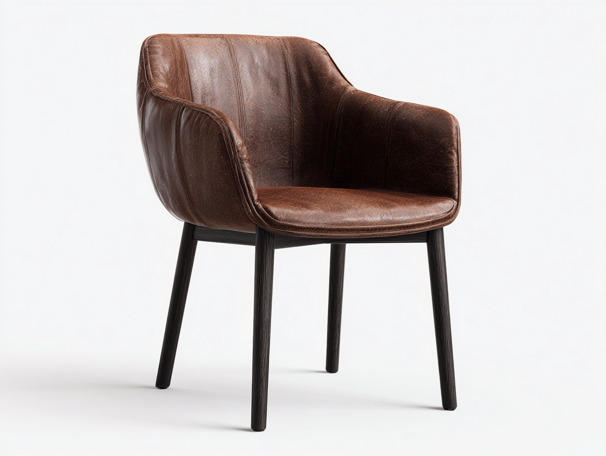 Esszimmerstühle-Leder-Holz-56x61x83 cm-Braun-Modernes Design