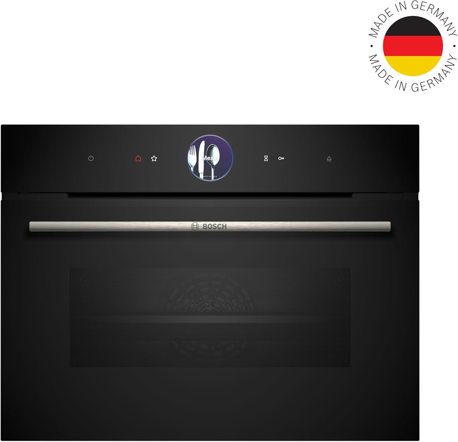 CSG7361B1, Smarter Serie 8 Einbau-Kompaktdampfbackofen, 60 x 45 cm, 1 L Wassertank, Schwarz, Made in Germany, Selbstreinigung, Air Fry, Farb-Display, 4D Heißluft, Assist, Pizzastufe