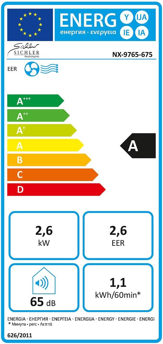 Sichler Haushaltsgeräte Klimaanlage Alexa: Mobile Klimaanlage, 9.000 BTU/h, 2.600 Watt, WLAN & App-Steuerung (Klimagerät Alexa, kompatibel, Raumentfeuchter)
