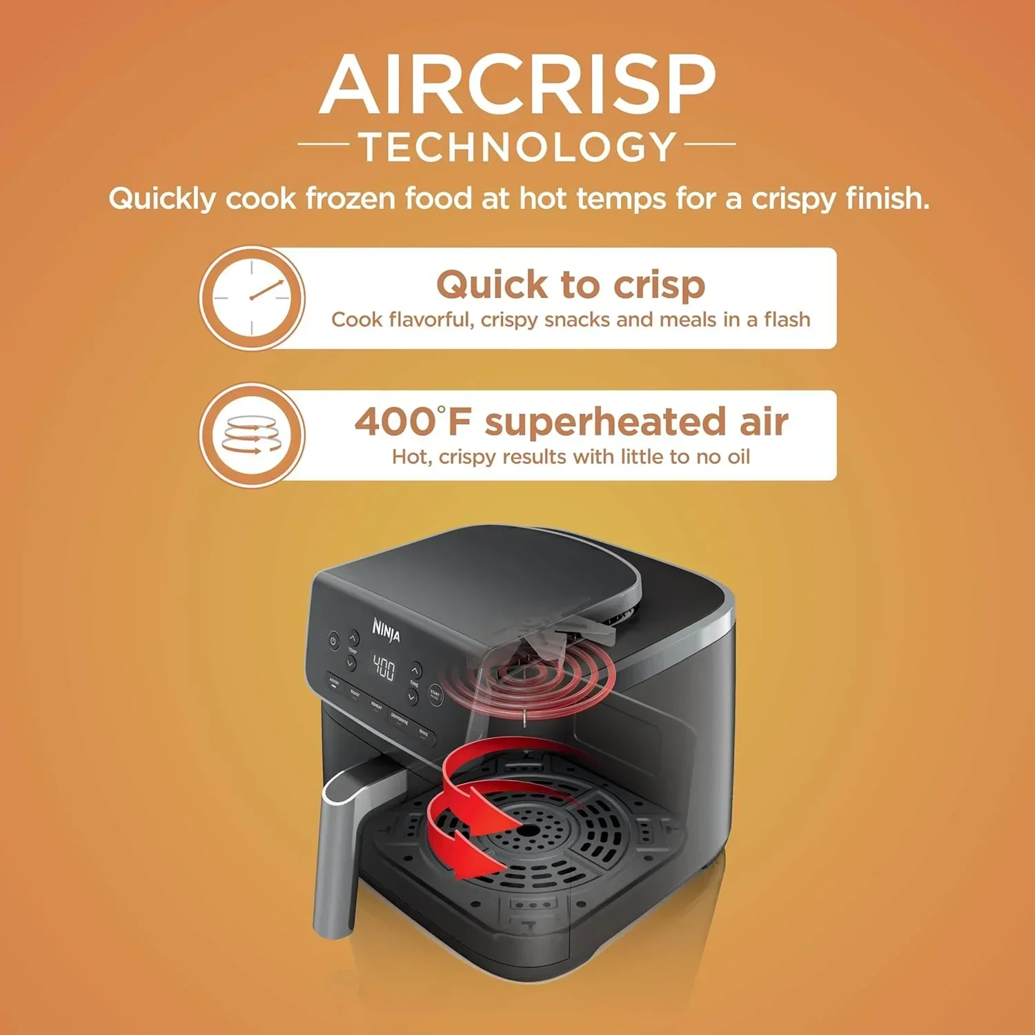 Ninja Air Fryer Pro 5-quart 4-in-1 air fryer that air fries bakes reheats and dehydrates