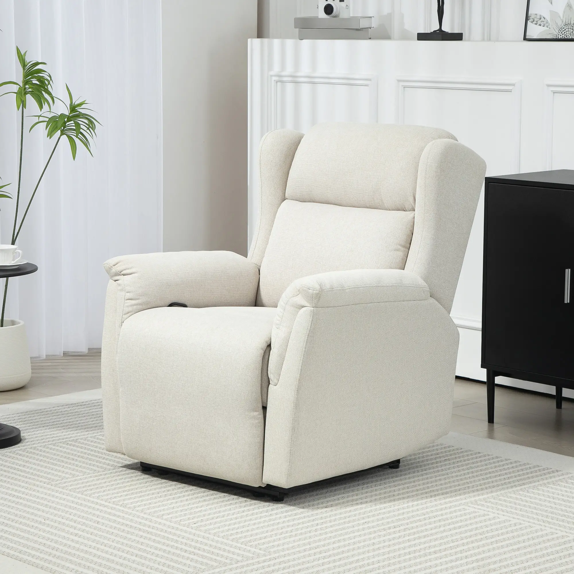 HOMCOM Relaxfauteuil Ligstoel 160�� verstelbaar Pocketvering Beige