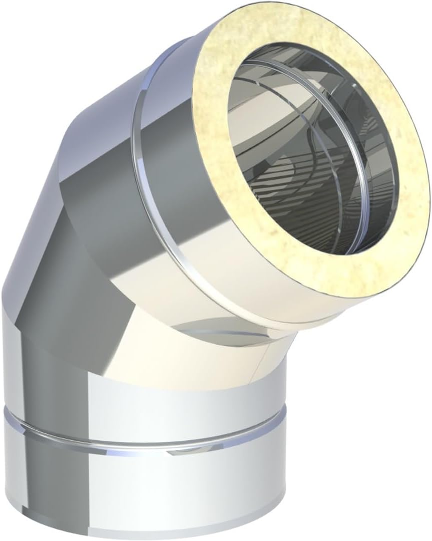 Jeremias DW-FU Edelstahl Abgassystem 300mm Winkel 60 Grad Doppelwandig CE zertifiziert