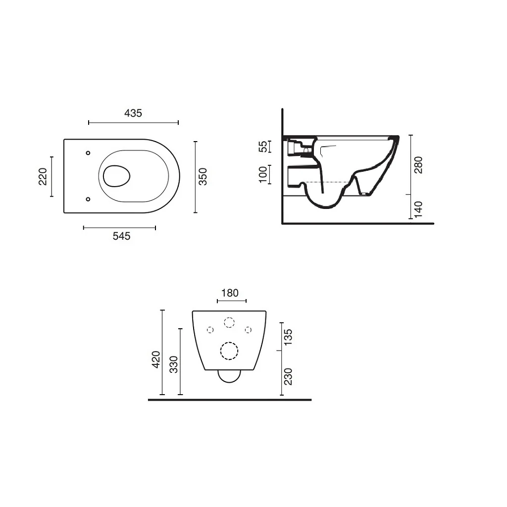 Catalano Sfera 54 Newflush ECO Wand-WC Kombiset WC + deksel wit