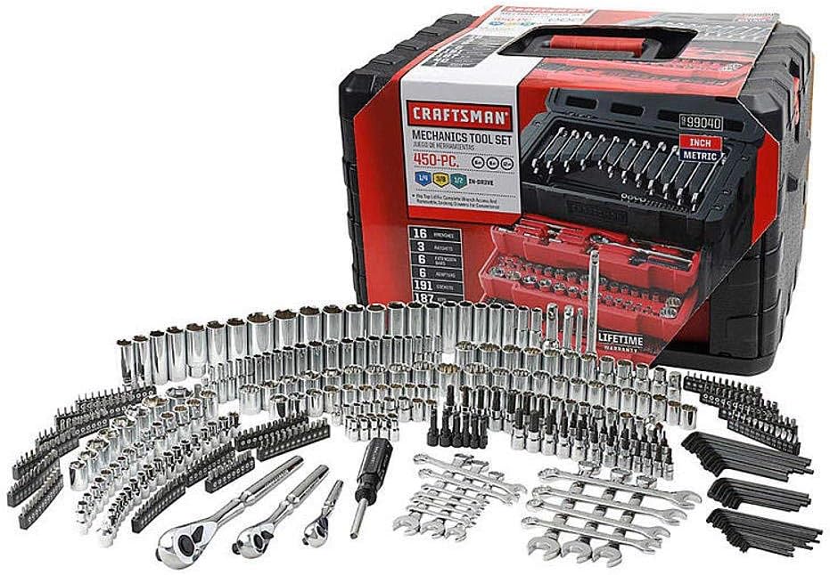 Craftsman 450 Piece Mechanics Tool Set, Ratchet Socket Hand Wrench Toolset