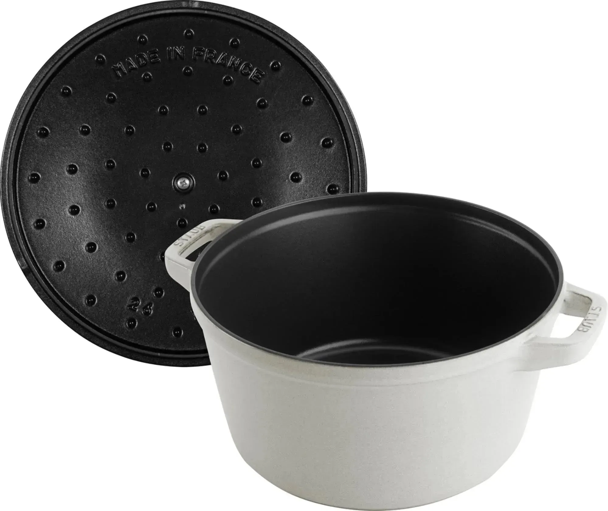 2025 Cocotte 4-delig 24 cm, rond, Witte Truffel, stapelbaar