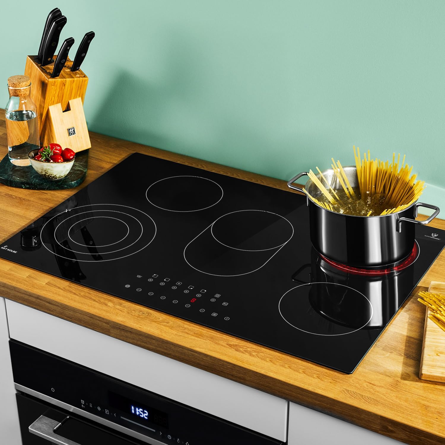 Autarkes Herdset: 60cm Einbaubackofen EB8017ED | 59cm Induktionskochfeld IH85901FZ | Katalyse | Pizzafunktion | Grill | Umluft | Heißluft | Automatik-Timer | SET8017IH592FZ