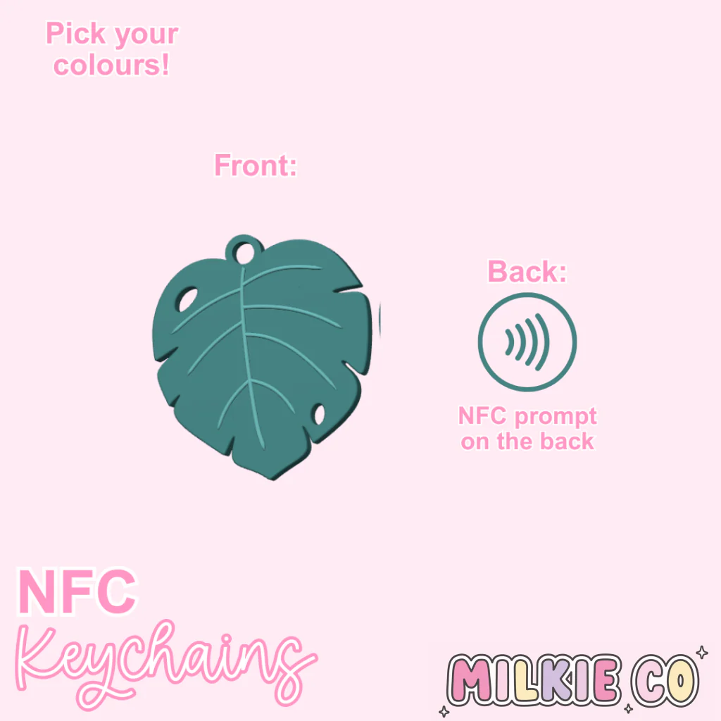 Monstera NFC Keychain