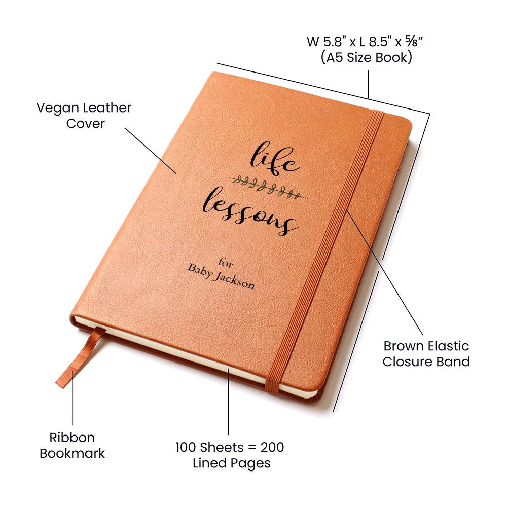 Personalized Leather Journal for New Parents, Personalized Gift for New Parent, Personalized Leather Journal Life Lessons, Sentimental Gift for New Parents