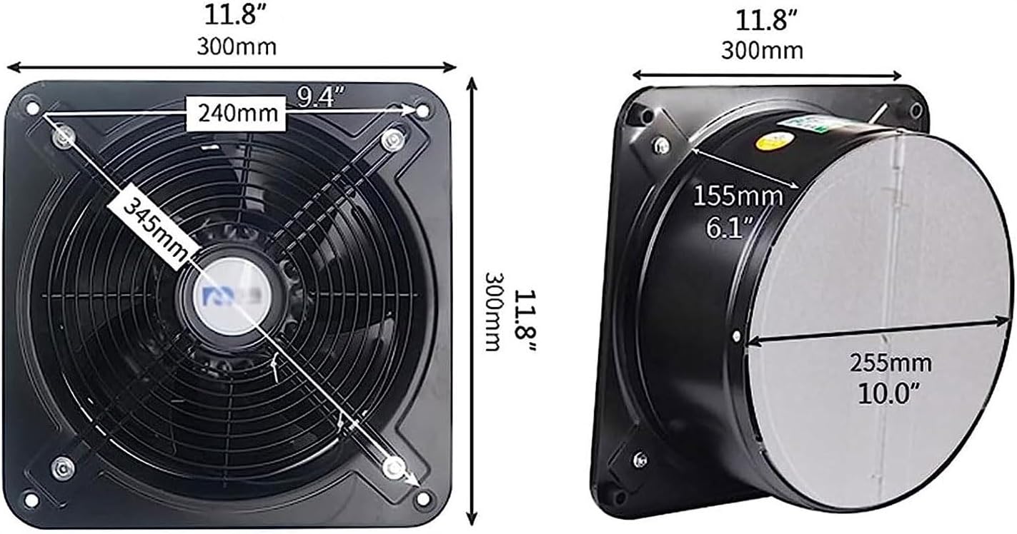 Hochleistungs-Ventilator für Wand, Fenster und Küche, 300 mm
