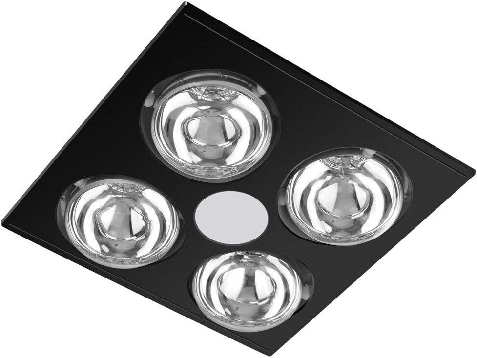 Sunair LED 4-Globe 3-in-1 Bathroom Heater in Black