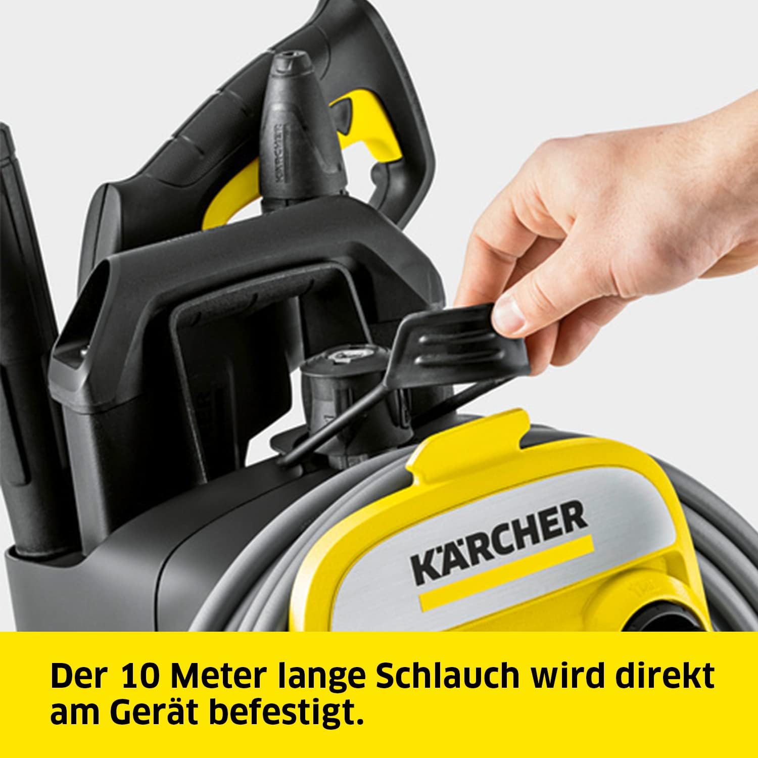 Kärcher Hochdruckreiniger K 7 Premium Power Home, Druck: 180 bar, Durchfluss: 600 l/h, Flächenleistung: 60 m²/h, Leistung: 3.000 W, Schlauchtrommel, mit Pistole, Dreckfräser, Strahlrohr