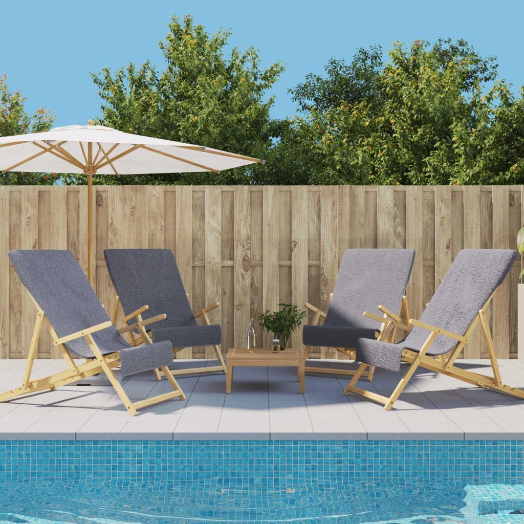 Furniture Select Strandtücher 4 Stück anthrazit 60x135 cm Stoff 400 GSM