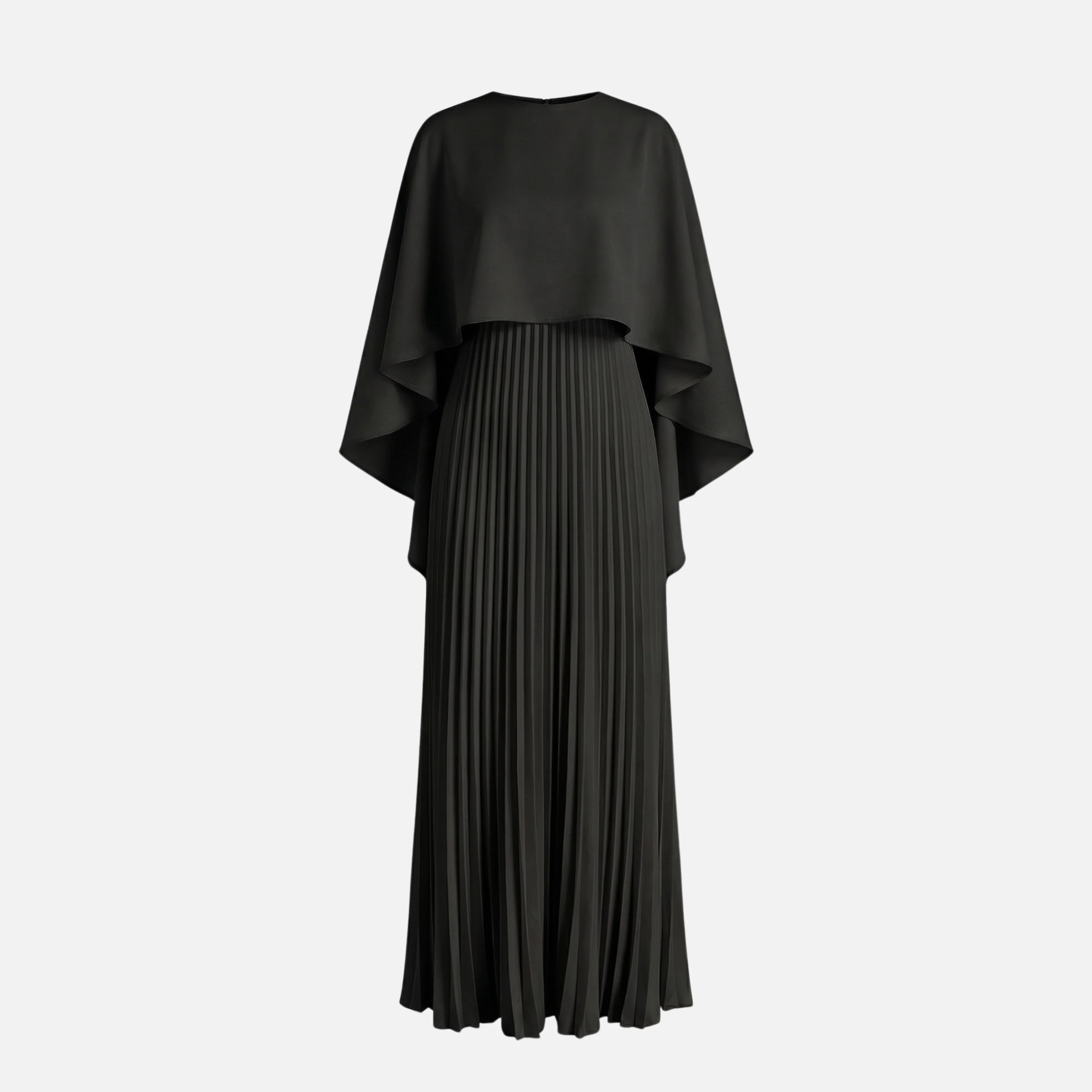 Plissiertes Chiffon-Maxikleid mit Cape-Overlay f��r Damen