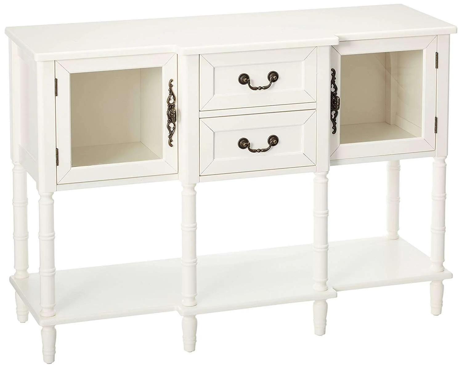 Kings Brand Furniture Wood Buffet Sideboard Cabinet Console Table, Cream White