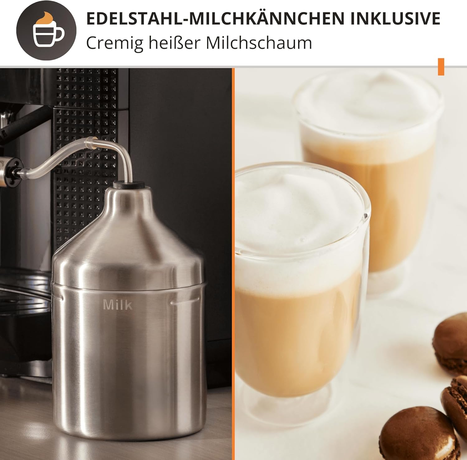 KRUPS Essential Kaffeevollautomat mit Milchaufschäumer – automatische Kaffeemaschine für Espresso, Cappuccino und Kaffee, einfache Bedienung dank LCD-Display, automatische Reinigung, kompaktes Design