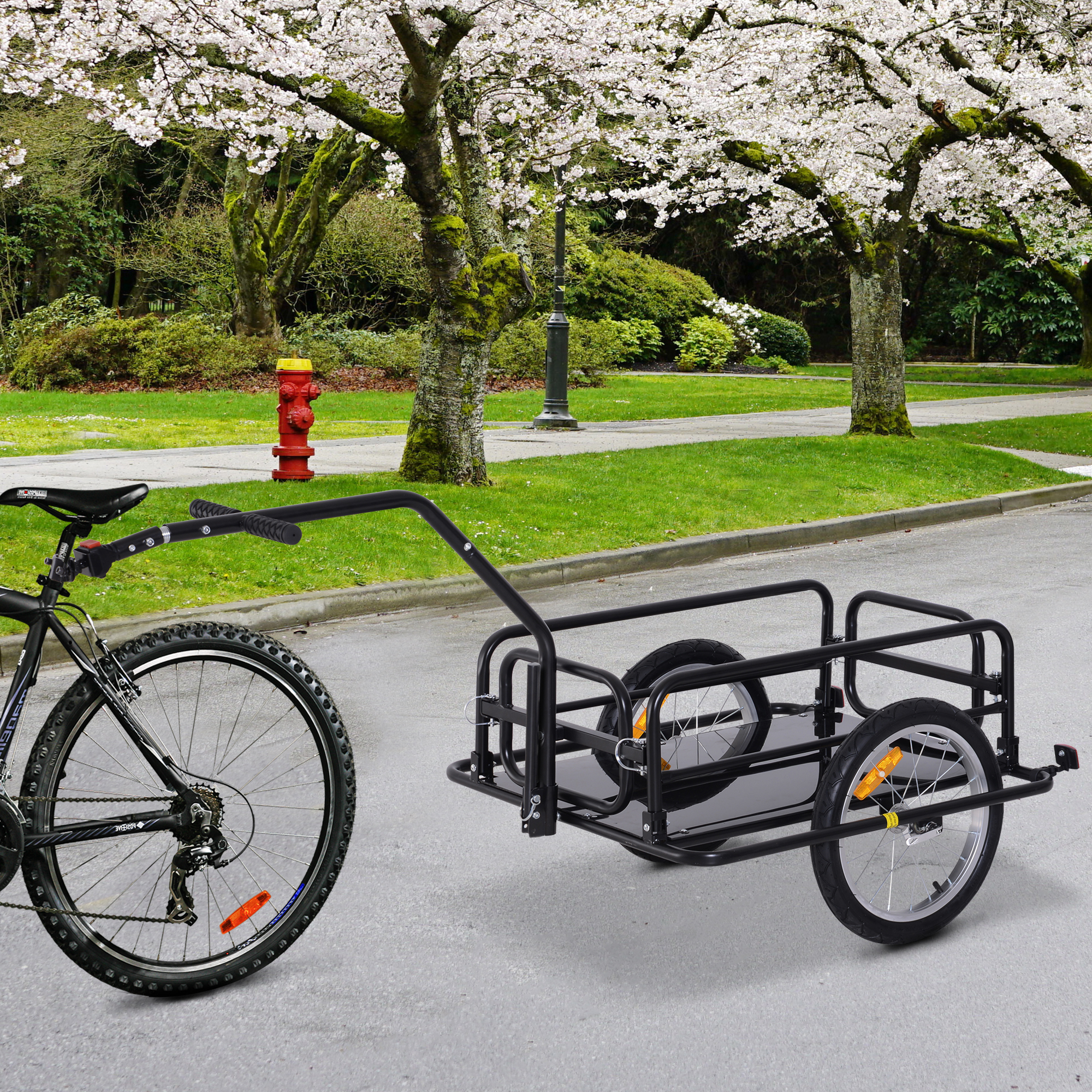 Aanhangwagen koppeling transportaanhanger fietskar bolderwagen zwart